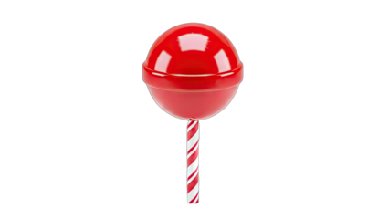 Red Lollipop on White Background