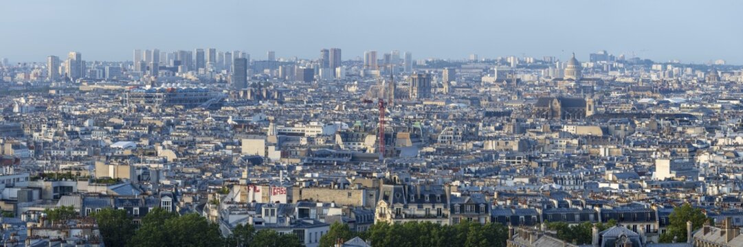 Panorama of Paris from the Sacr&eacute;-Cur de Montmartre Basilica, Montmartre, Paris, &Icirc;le-de-France, France