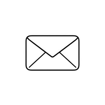 Line art mail icon with transparent background PNG and JPEG image for your business