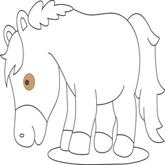 cute baby horse  coloring  page for  kids