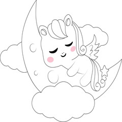 cute baby horse  coloring  page for  kids