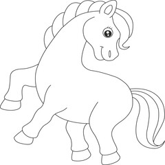 cute baby horse  coloring  page for  kids