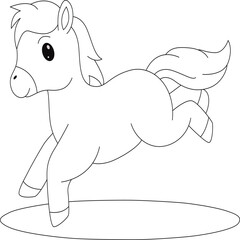 cute baby horse  coloring  page for  kids