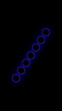 Neon globes are lopping diagonally, Futuristic light speed is moving it. 4k video.
