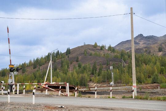 road and railway crossing. Eco restoration and reclamation of industrial areas for improved environmental conditions and quality of life