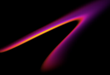 Sharp angular grainy gradient line shape with film noise on black