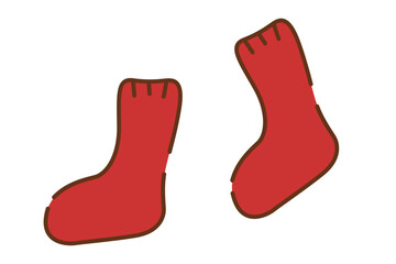 手描き風のかわいい靴下イラスト