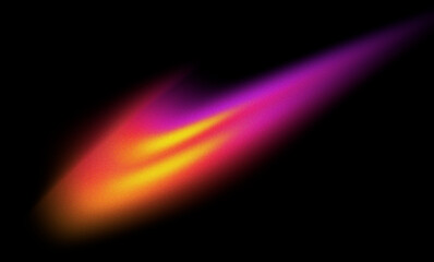 Horizontal grainy fast motion streak with noise on dark background