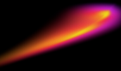 Sharp grainy diagonal gradient laser ray with stipple noise on black