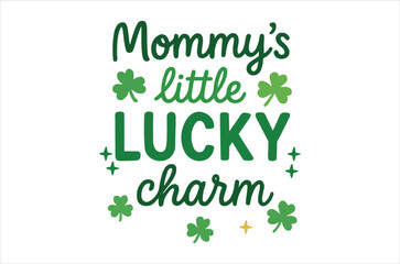 Basic RGBLucky charm phrase with shamrocks for St Patrick's Day