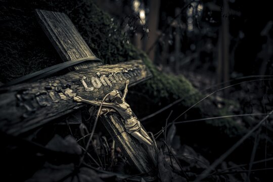 Grave cross in Wald, Kempten, Oberallg&auml;u, Bavaria, Germany