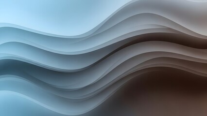 Abstract wavy layered design with gradient blue and gray tones