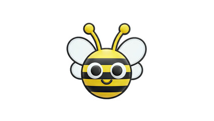 Obraz premium Cartoon Bee Smiling on White Background