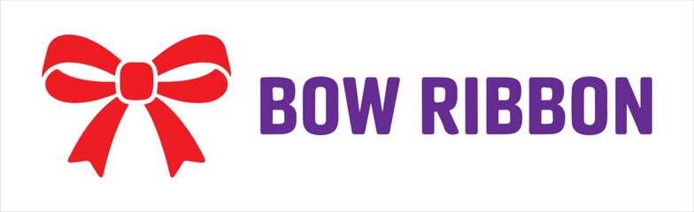 Red Decorative Gift Bow and Ribbon Vector Illustration