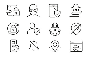 Digital icon mask privacy profile vector app browser symbol protected mobile