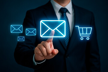 Digital marketing strategy for email marketing and online shopping.