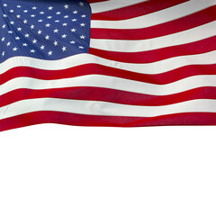 Obraz premium united states flag blowing in wind with transparency