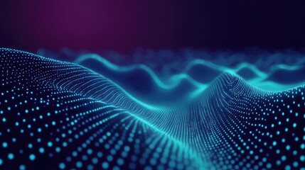 Digital wave pattern creating an abstract background, visualizing information flow and data connections for modern technology, big data, and artificial intelligence concepts