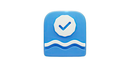 Checkmark Icon on Blue Background - Approval Concept