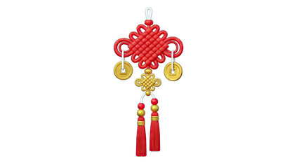 Chinese Knot Decoration Isolated on White Background