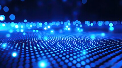 Abstract blue data network background with glowing dots and geometric grid suggesting digital connections, information flow, ai, cybersecurity and futuristic computing infrastructure