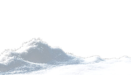 Winter snow landscape with layered snowdrifts, white snowbanks and falling snowflakes, forming a clean isolated vector background perfect for Christmas illustrations and designs.