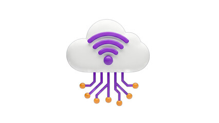 Cloud Computing with WiFi Symbol - Digital Connectivity