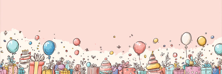 Vibrant Colourful Balloons For Birthday Party Background