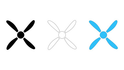 Drone propeller icon essential rotating blades generating lift for unmanned aerial vehicles