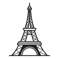 Eiffel Tower on white background