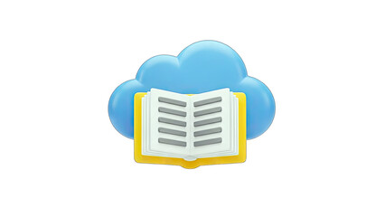 Cloud Storage with Book Icon - Data Backup Concept