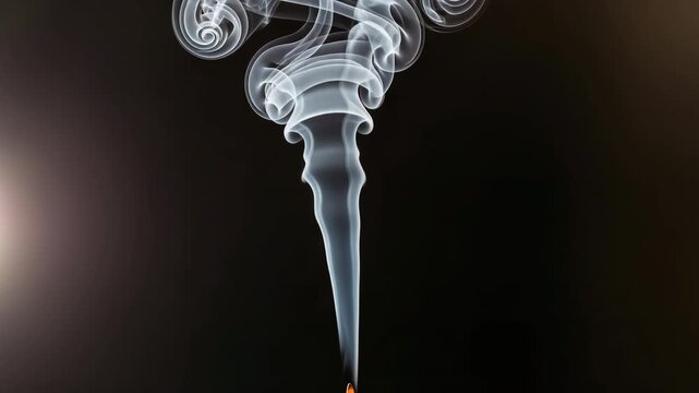 Ethereal smoke swirling in dark space with glowing light