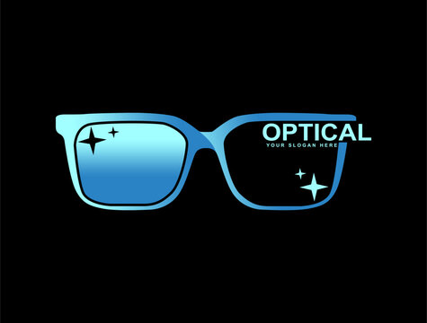 optician store logo abstract eye glasses vector illustration