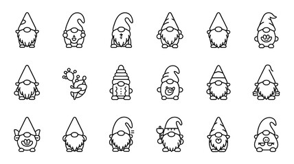 gnome  icon set.Editable line icons. on white vector illustration.