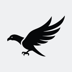 Obraz premium Soaring eagle silhouette a symbol of freedom and strength vector illustration