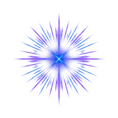 Obraz premium Purple glowing star burst illustration with bright color flash design and vector rays on a black background for a holiday celebration pattern