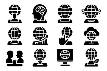 Futuristic ai data icon collaboration control holographic vector grid smart neural reality