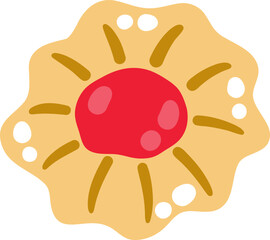 cute winter holiday butter cookies biscuits bakery food vector illustration