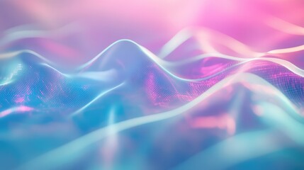 Abstract digital wave surface forming a seamless, undulating pattern, symbolizing themes of technological networks, data flow, quantum computing, or a cyber landscape with vibrant, futuristic colors