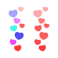 Flying red hearts. Blogging. Stream. Likes online. Social media concept. Vector illustration