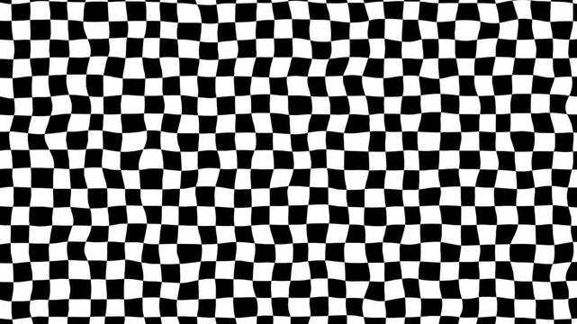 Wavy black wave checkered aesthetic background animation