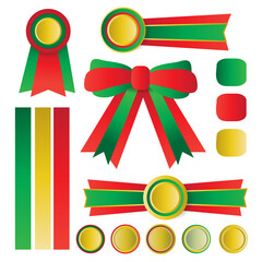 A set of ribbon designs for Christmas and New Year