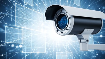 Cctv security camera monitoring system with digital network data overlay