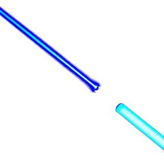 Blue pen and pencil isolated on white background for drawing and writing tools for school and office