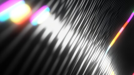 Abstract wavy line pattern forming a modern digital background with vibrant colorful lens flares, dynamic light and shadow, flowing ripples suggesting energy, motion and futuristic networks