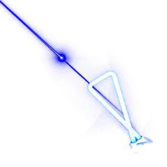 Blue pen and pencil on white background with isolated vector plastic equipment