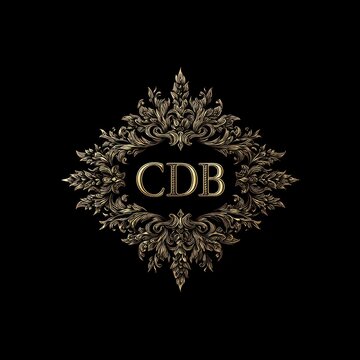 CDB Initials: Innovative Logo Design on Dark Canvas. Creative Calligraphic Badge Concept for Modern Business Branding