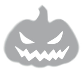 Creepy pumpkin shadow with scary face, blurry effect. Halloween symbol.