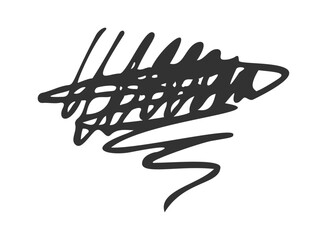 Black vigorous scribbles hand drawn