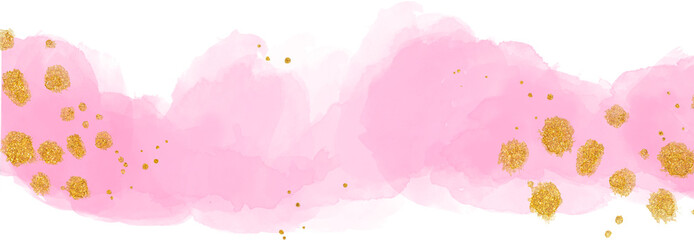 elegant pink watercolor background with golden glitter texture for luxury design, feminine branding, wedding invitation, or glamorous social media banners